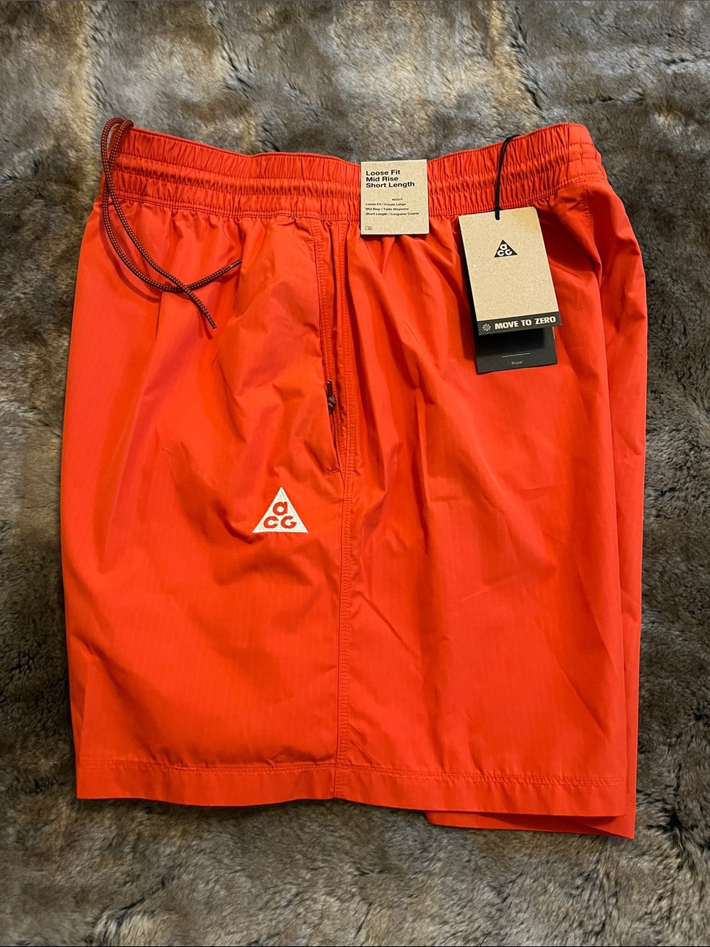 Nike ACG Shorts Womens S  Repel Mid Rise Loose Ripstop Orange HJ0263 633 $80